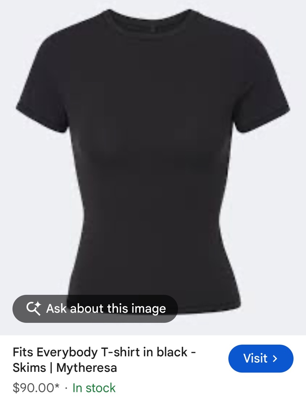 SKIMS fits everybody t-shirt in onyx. Nwot!